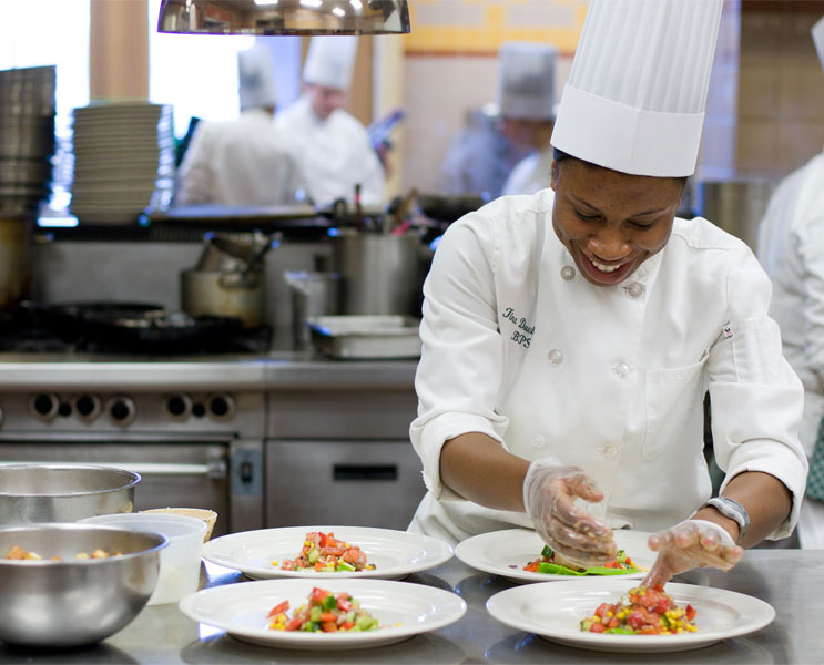 chef plating a meal