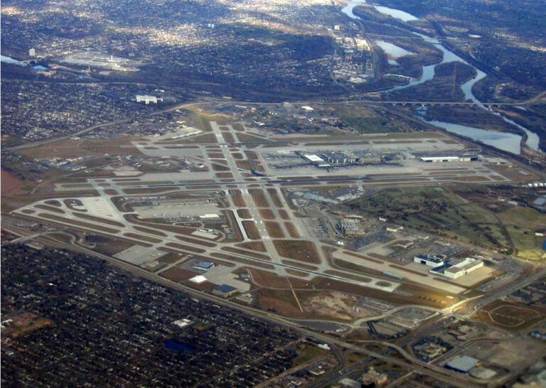 aerial view of an airport