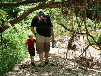 Father and son fishing