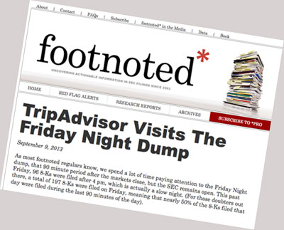 Friday Night Dump footnoted headline