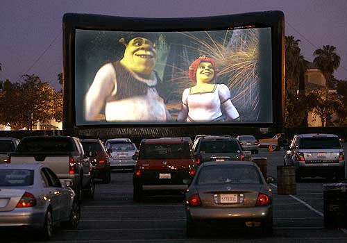 Inflatable drive-in movie screen