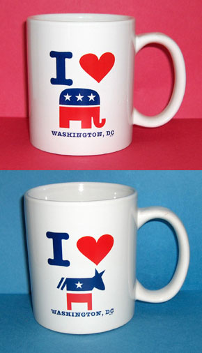 Republican Democrat coffee mugs