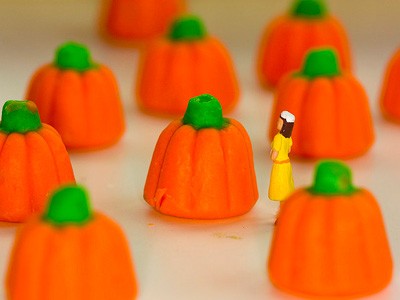 Pumpkin candy and tiny doll