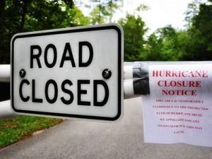 road closed Hurricane Irene