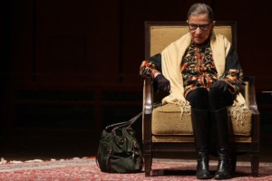 Supreme Court Justice Ruth Bader Ginsburg addresses an audience at the University of Michigan on Friday. Photo by Patrick Record (2015) MLive and The Ann Arbor News. Used with permission of MLive and The Ann Arbor News