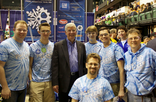 Michigan Gov. Rick Snyder meets with a group of young people. Snyder's two wins in 2010 and 2014 came as millennials are coming of age politically. 