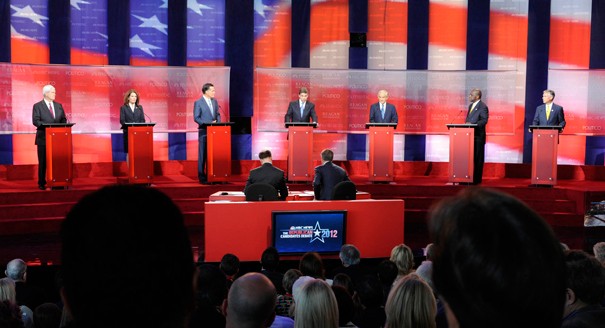 A 2012 presidential debate. Photo via Politico.com. 