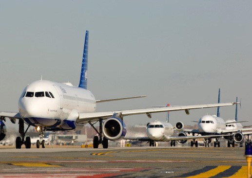 Aircraft on the runway at JFK Airport. Photo courtesy of the Port Authority of New York and New Jersey