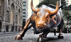 Take our quiz and test your stock market IQ. ("Charging Bull—New York City" by Sam Valadi via Flickr, CC BY 2.0)