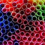 multi-colored plastic straws