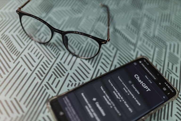 Eyeglasses by Smartphone with ChatGPT on screen